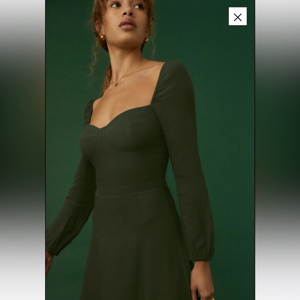 Reformation Mochi Dress Fern Green - Size 4